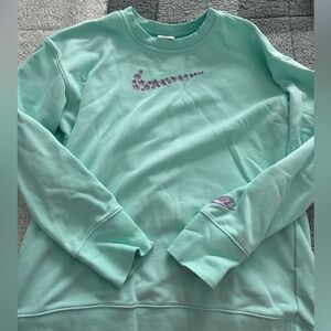 Kids Teal/Purple Floral Nike Sweatshirt Size XL